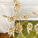 Pair of golden wall lamps Italy 70-80