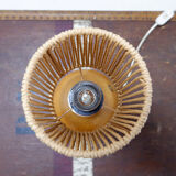 Lampe de chevet ou de table bohème vintage en bois et corde - 1970s