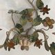 Pair of Wall Lights with Floral Basket in Painted Sheet Metal. Italian Work. Circa 19.