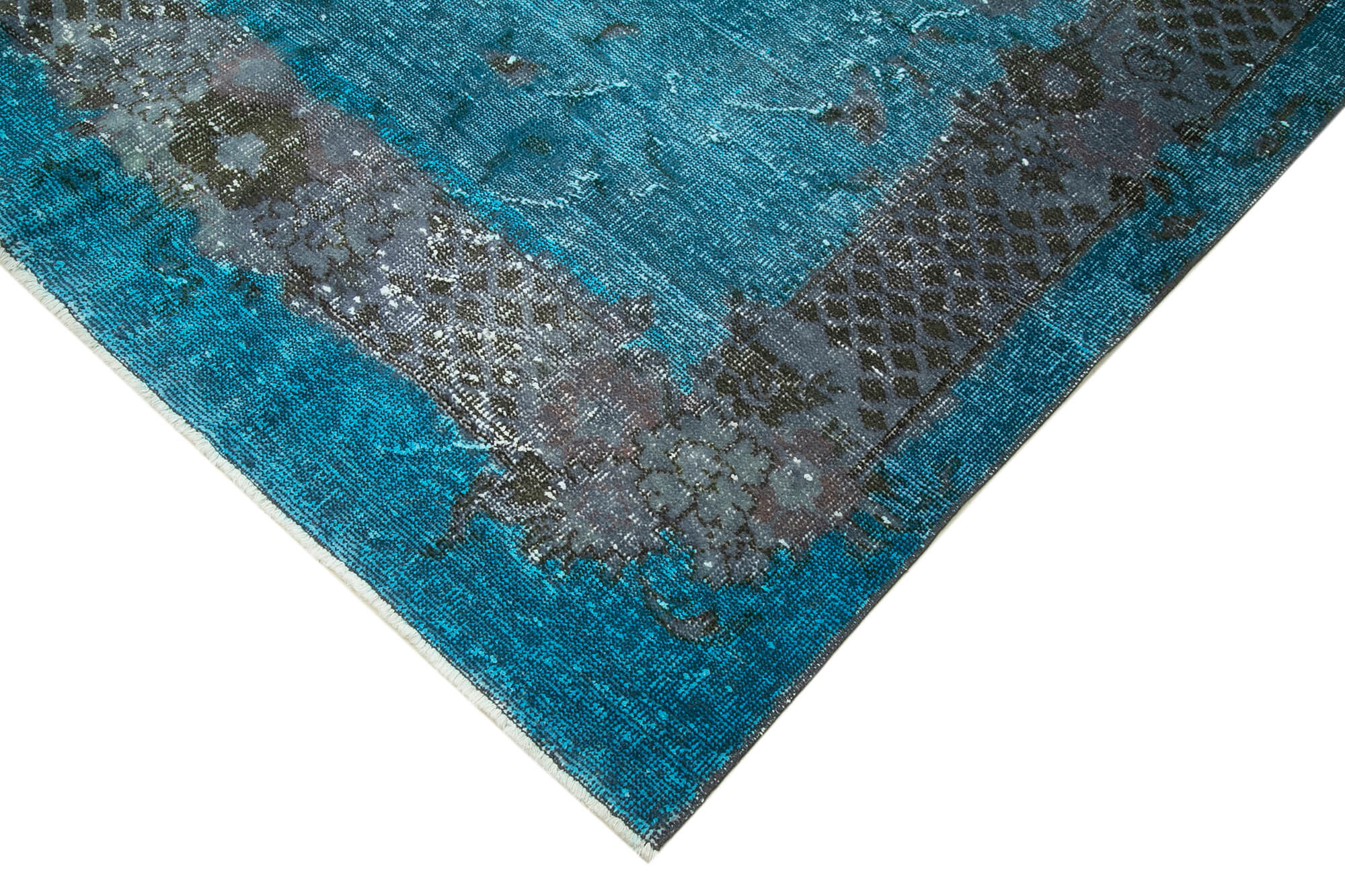 Hand-Knotted Oriental Overdyed 290 cm x 410 cm Black Wool Rug