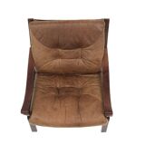 Scandinavian leather armchair, Norway, 1960