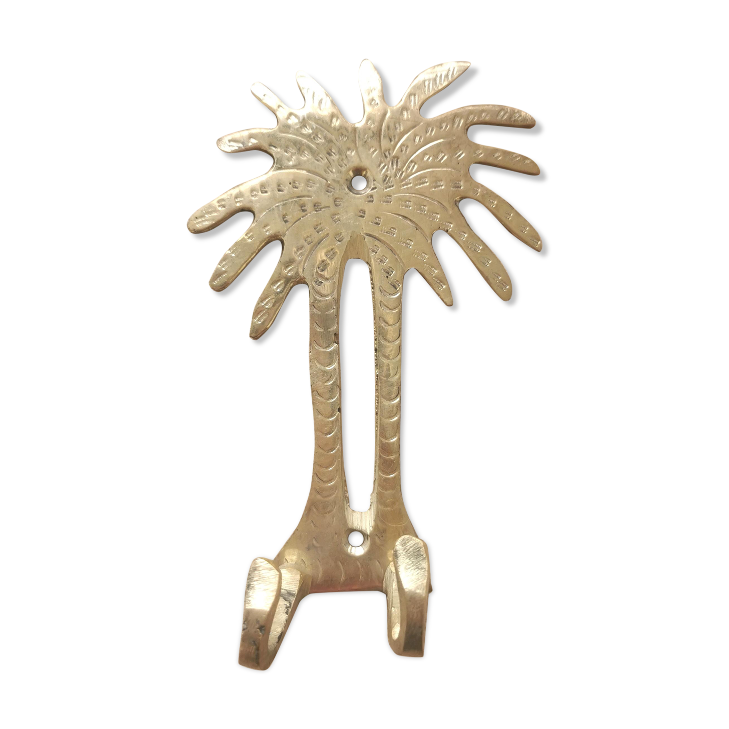 Small wall hook palm in gilded brass