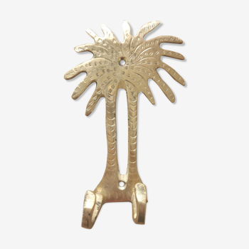 Small wall hook palm in gilded brass