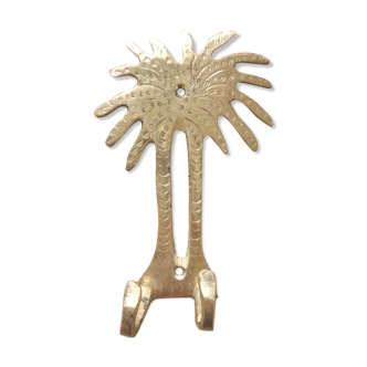 Small wall hook palm in gilded brass