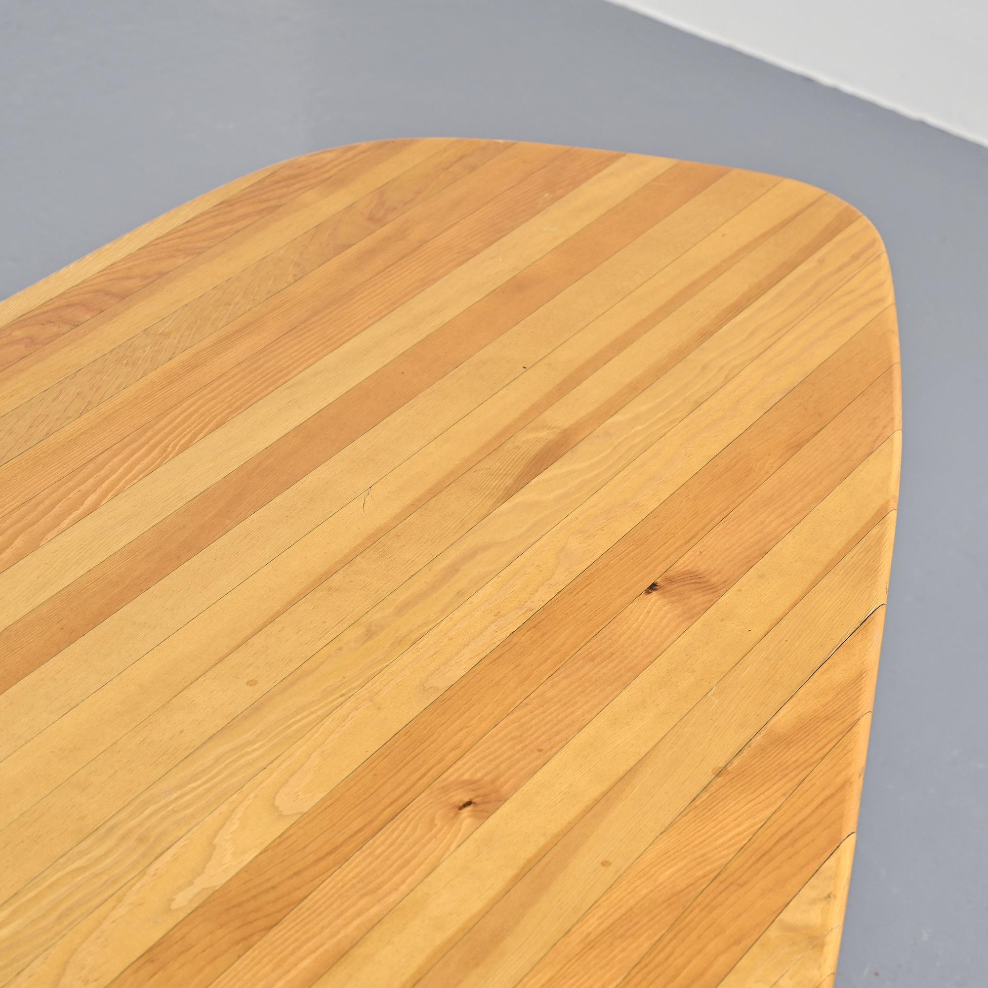 Free-form table by Charlotte Perriand, Les Arcs around 1986.