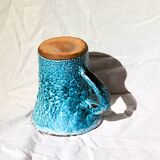 Blue textured ceramic handmade mug