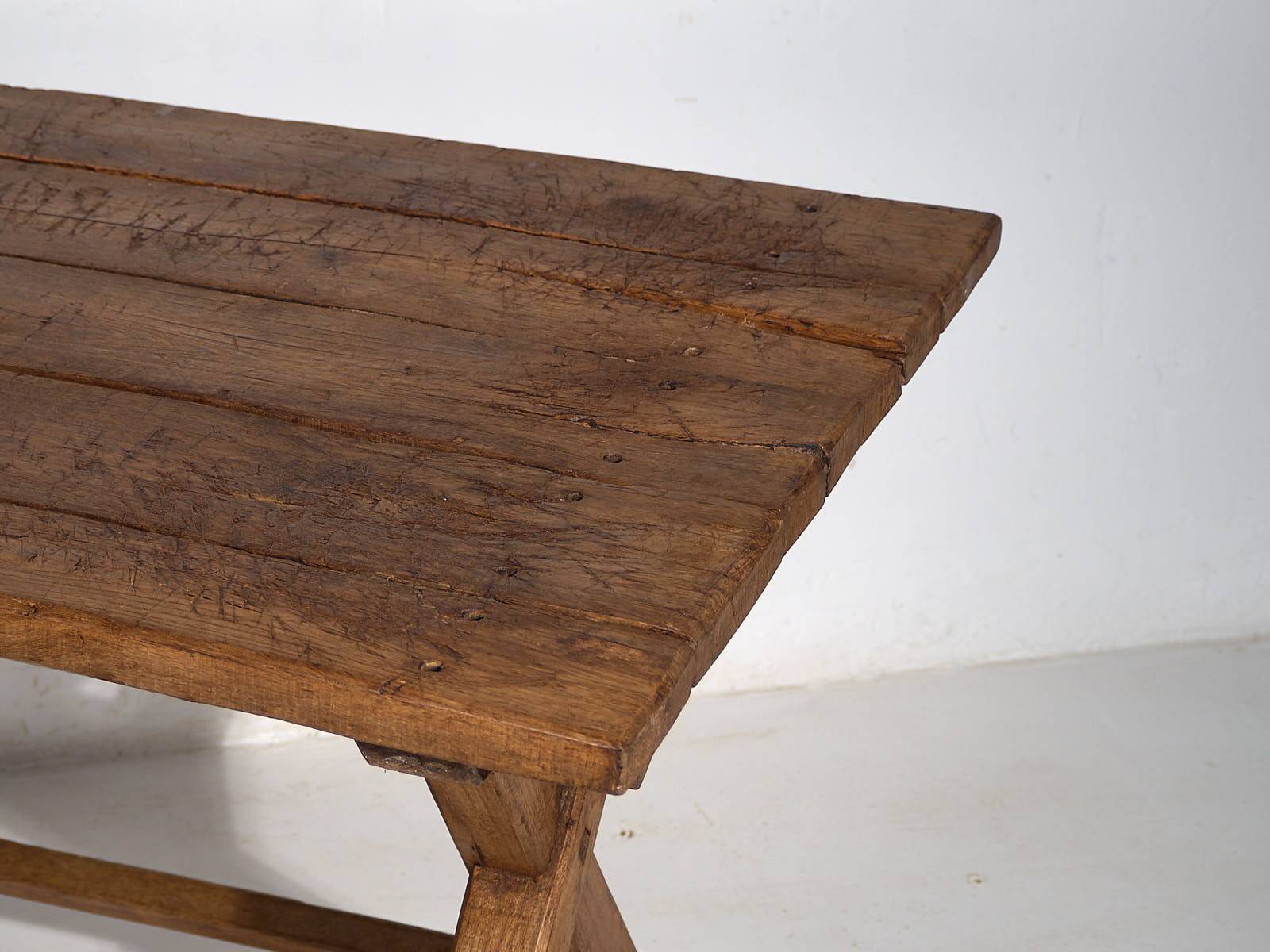 Antique X-shaped dining room table (c.1920) #16