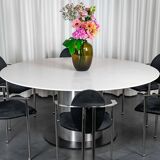 Round table with central barrel
