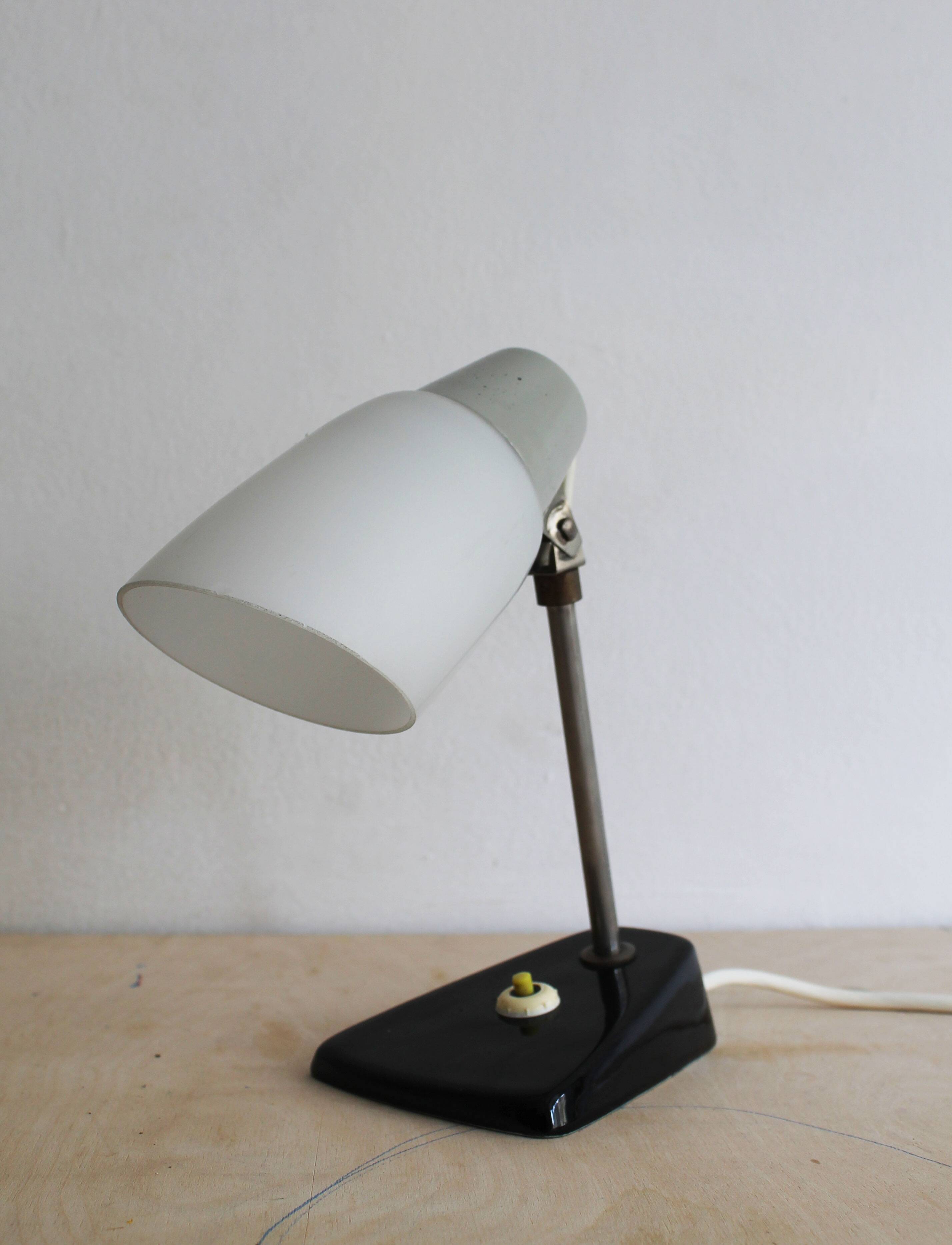 1950s Mid-Century Czech Table Lamp with Ceramic Base