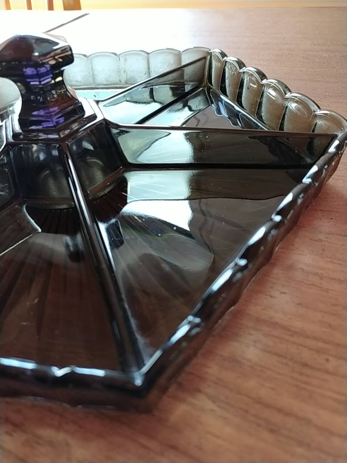 Val Saint Lambert serving dish. Art Deco.