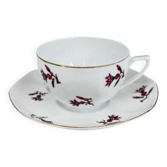 Art-Deco cup and saucer, Viktoria Czechoslovakia, 1920s