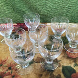 Set of 17 antique engraved glasses