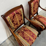 Pair of cross-back armchairs, Empire style, 19th century.