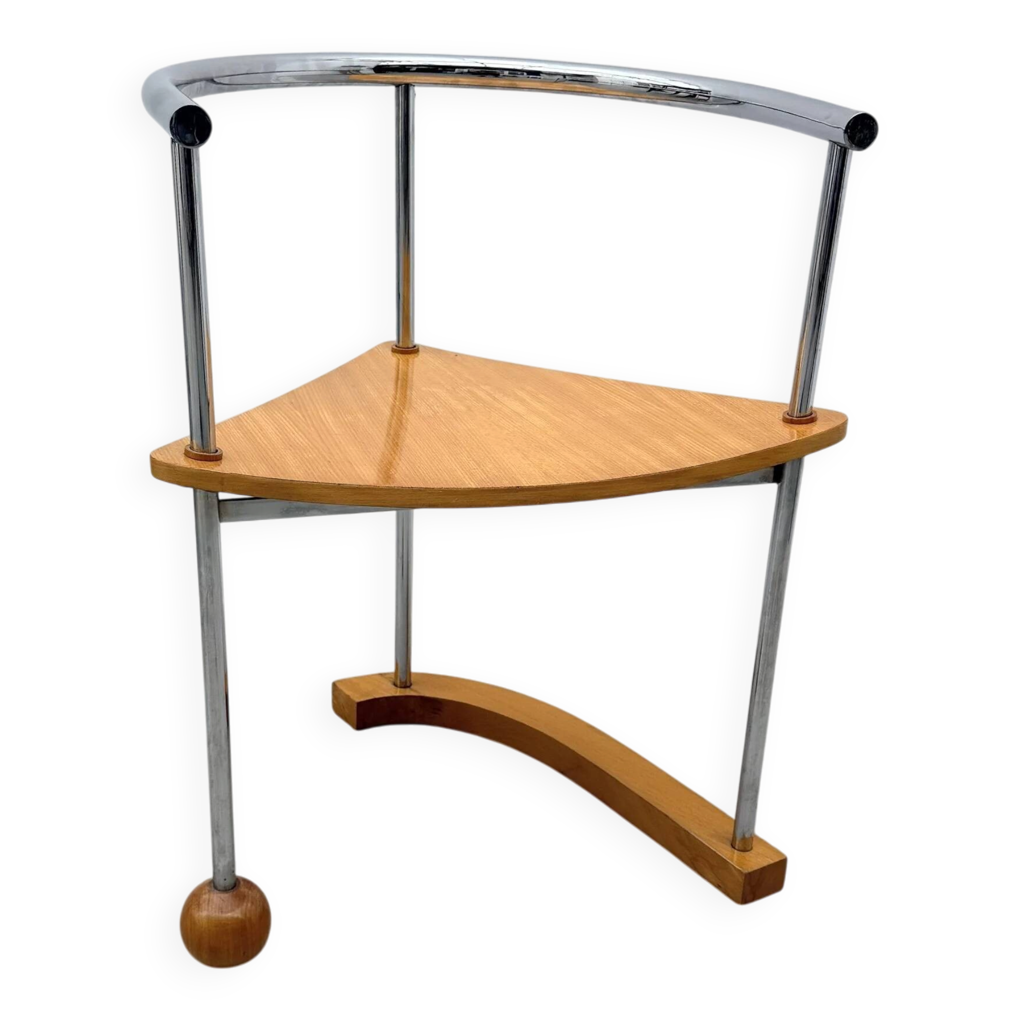 Postmodern chair in chrome and wood, 1980