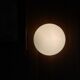 Ceiling light or half-moon wall light, half-spherical, 20 cm, opal glass.