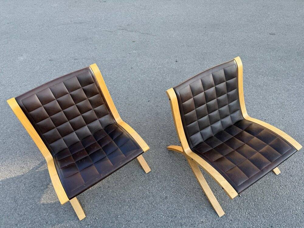 AX chairs attributed to Peter Hvidt & Orla Mölgaard, attributed to Fritz Hasen, 1978, set of 2
