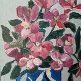 Acrylic painting on canvas contemporary still life bouquet of flowers