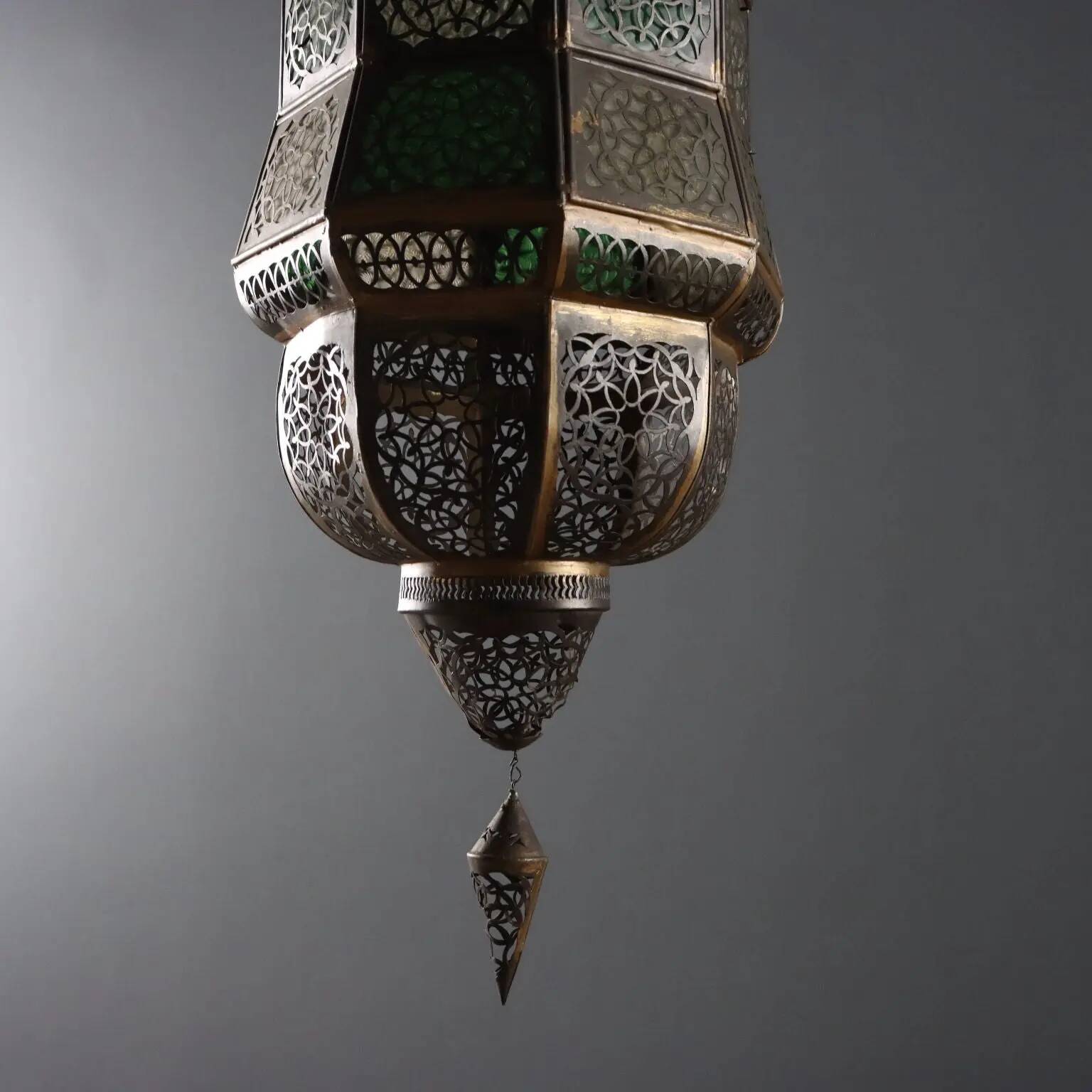 Suspension ancienne en métal et verre, Italie, XXe siècle