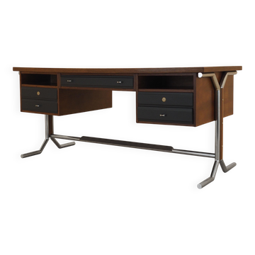 Walnut desk, Italy 1970s