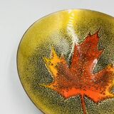 Enamelled catchall leaf signed Jules Perrier artisan Quebec