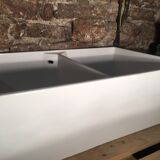 Enamelled stoneware double sink 40