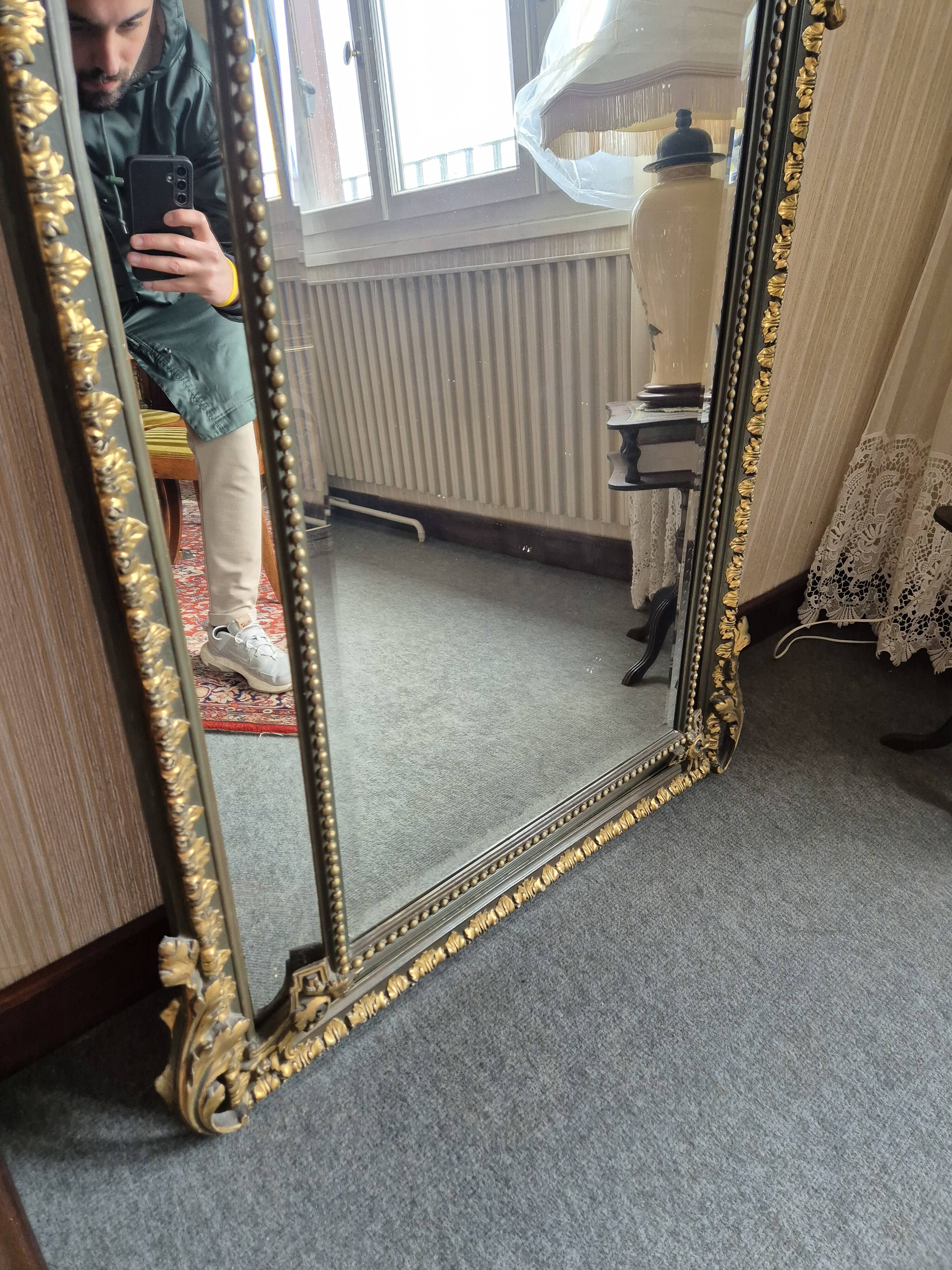 Trumeau mirror - marble, gilded, oak
