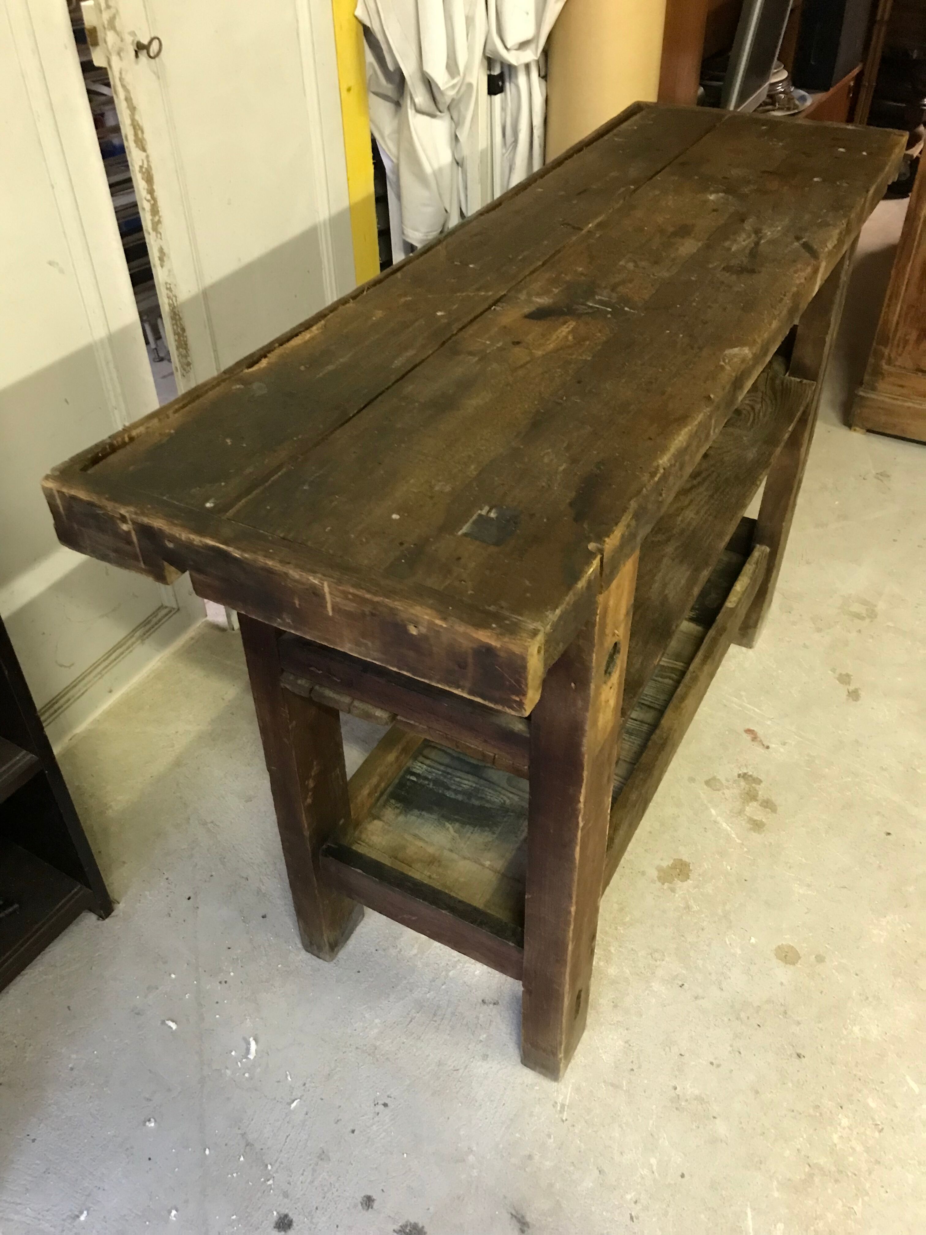 Wood workbench