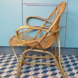 Vintage wicker basket armchair