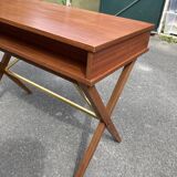 Scandinavian 60s teak desk with 2 drawers.