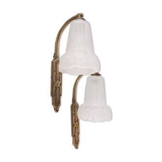 Pair of Art Deco period wall lamps