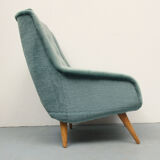 1950s clubchair in blue velour