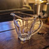 Thick moulded glass jug with ridges – France – 1950s–1960s