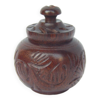 Pillbox box no screws rosewood varanasi crafts h=3.5cm diam=3cm india