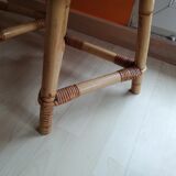 Paire de table de chevets ou tabourets en rotin vintage