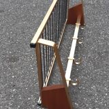 Vintage brass and teak coat rack