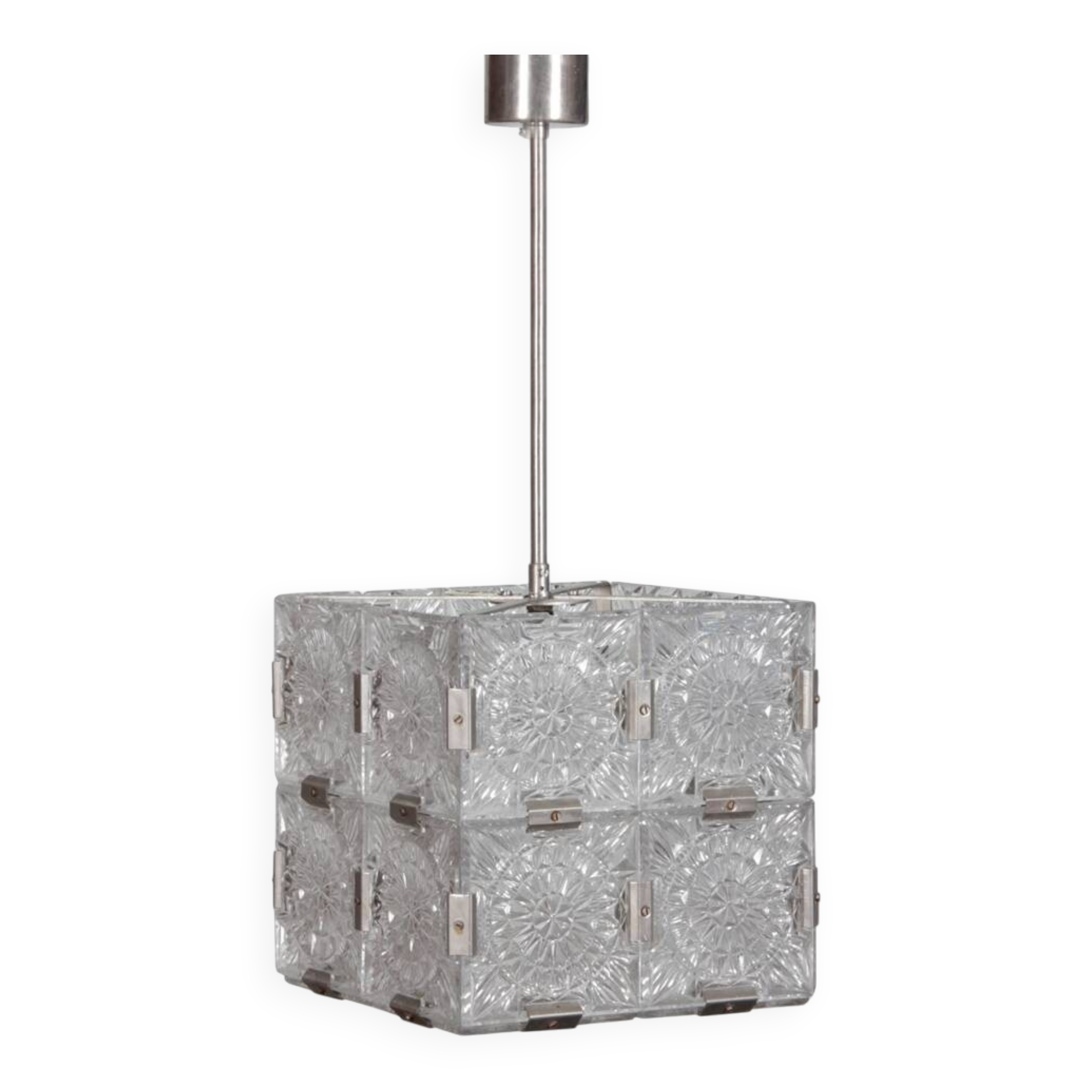 Glass pendant lamp by Kamenicky Senov, 1970