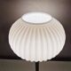 Mid Century tripod table lamp with pleated glass shade