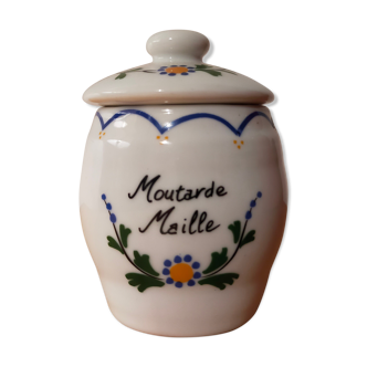 Mustard pot maille with wooden spoon