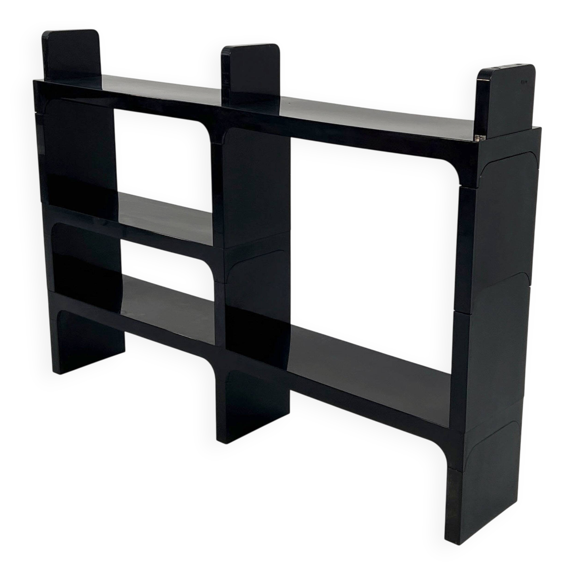 Modular black shelf by Olaf Von Bohr for Kartell, 1970