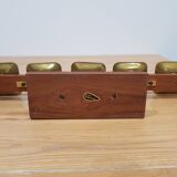 Vintage candle holder Echt Teakholz / teak and brass, 1960s.