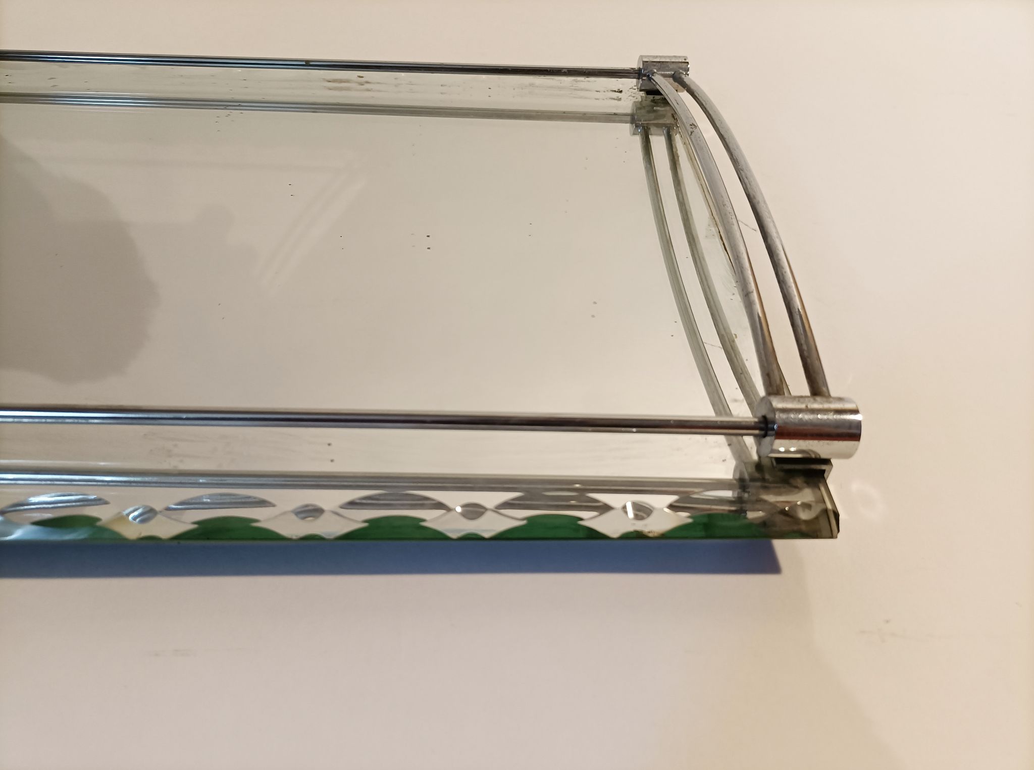 Plateau miroir au mercure biseauté 1940/50