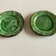 Pair of glazed clay plates with XXS Dieulefit 1950 gadroons