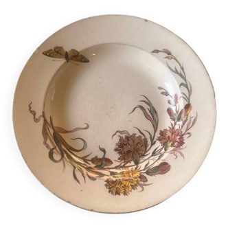 Gien polychrome deep plate carnation model