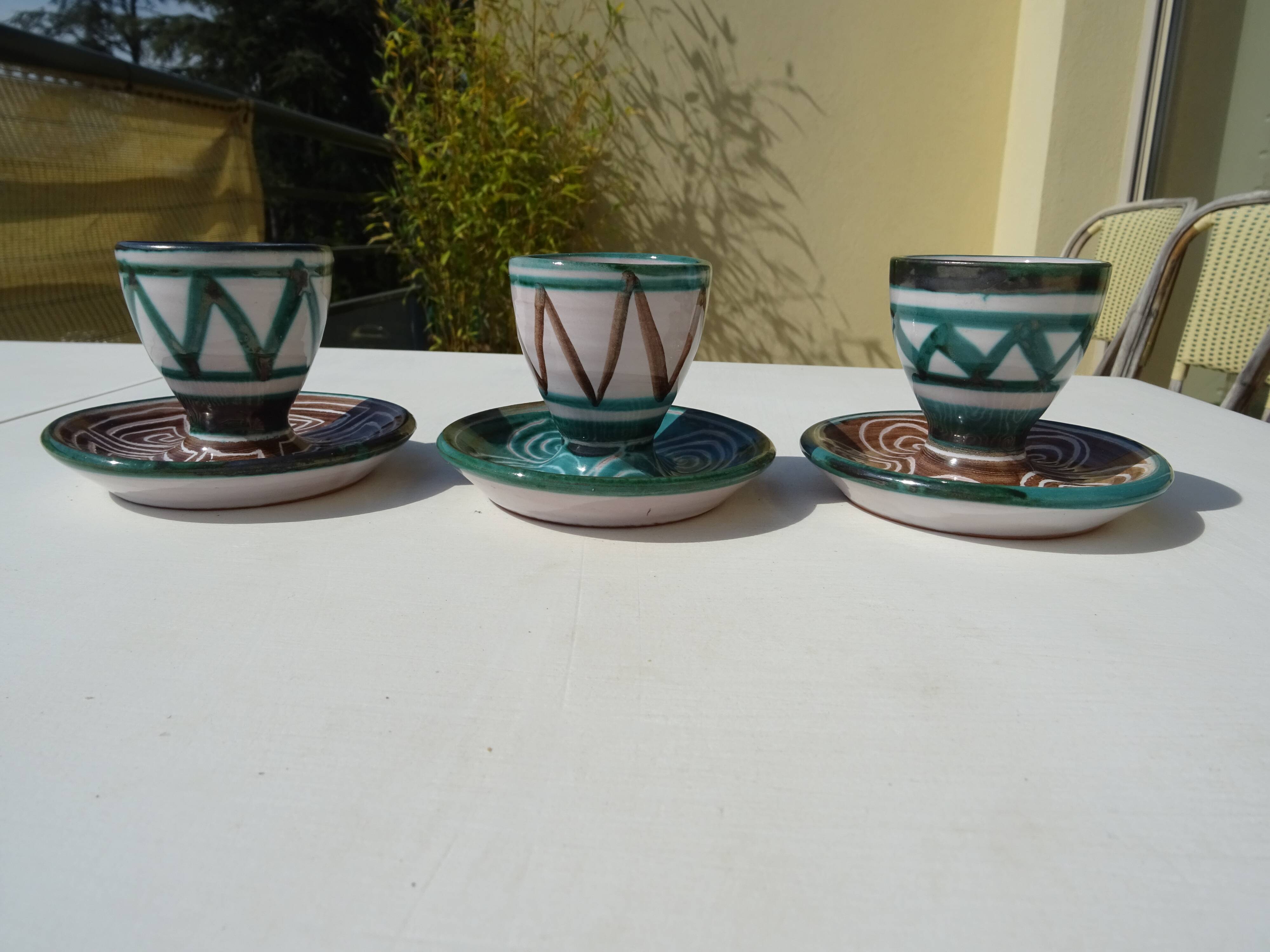 3 ceramic shells Robert Picault Vallauris Vintage