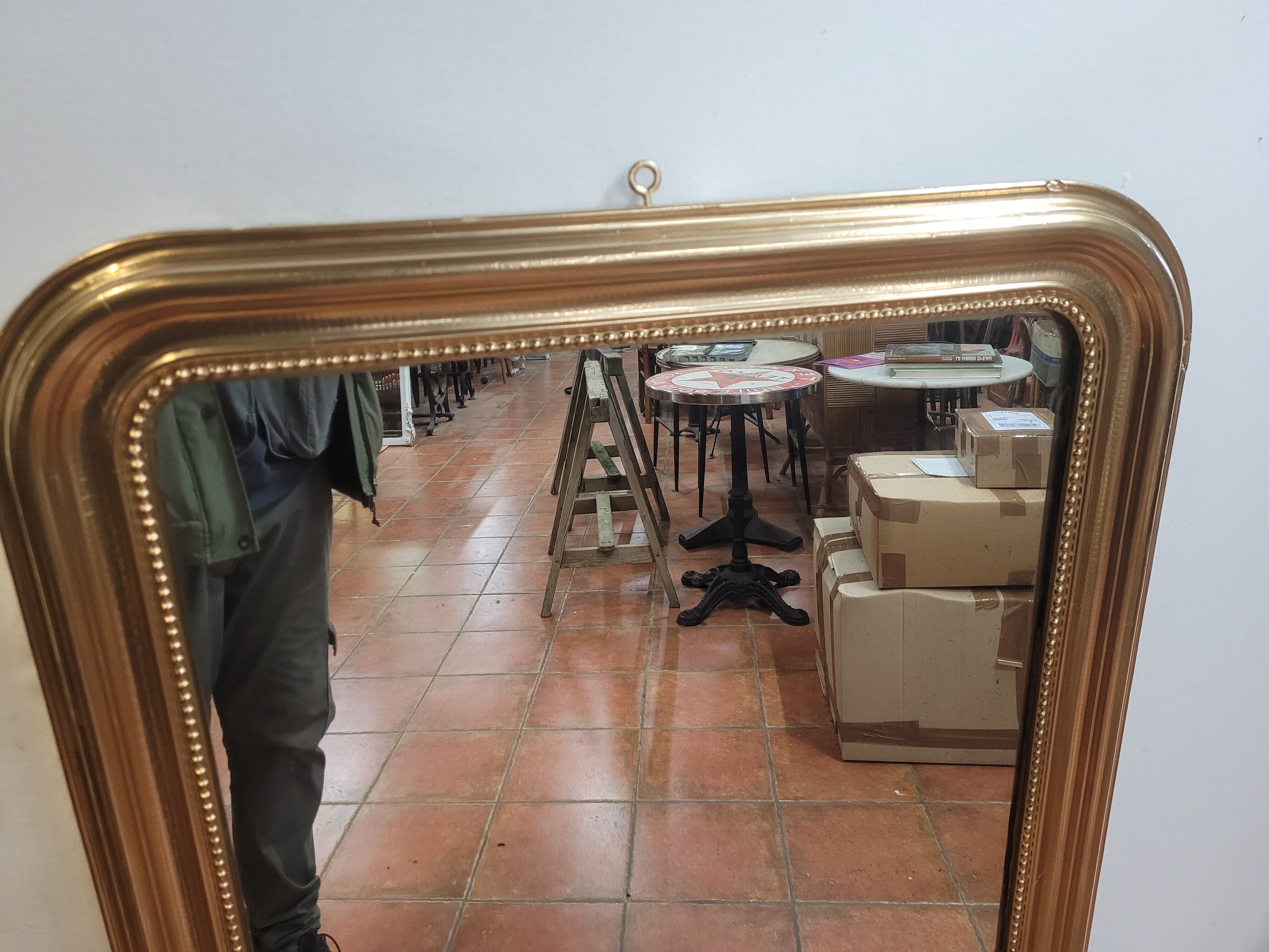 Old mirror Louis Philippe gilded mirror with mercury 124×88cms