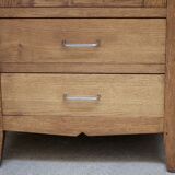 Rare: Parisian wardrobe, oak bonnetière from the 1950s
