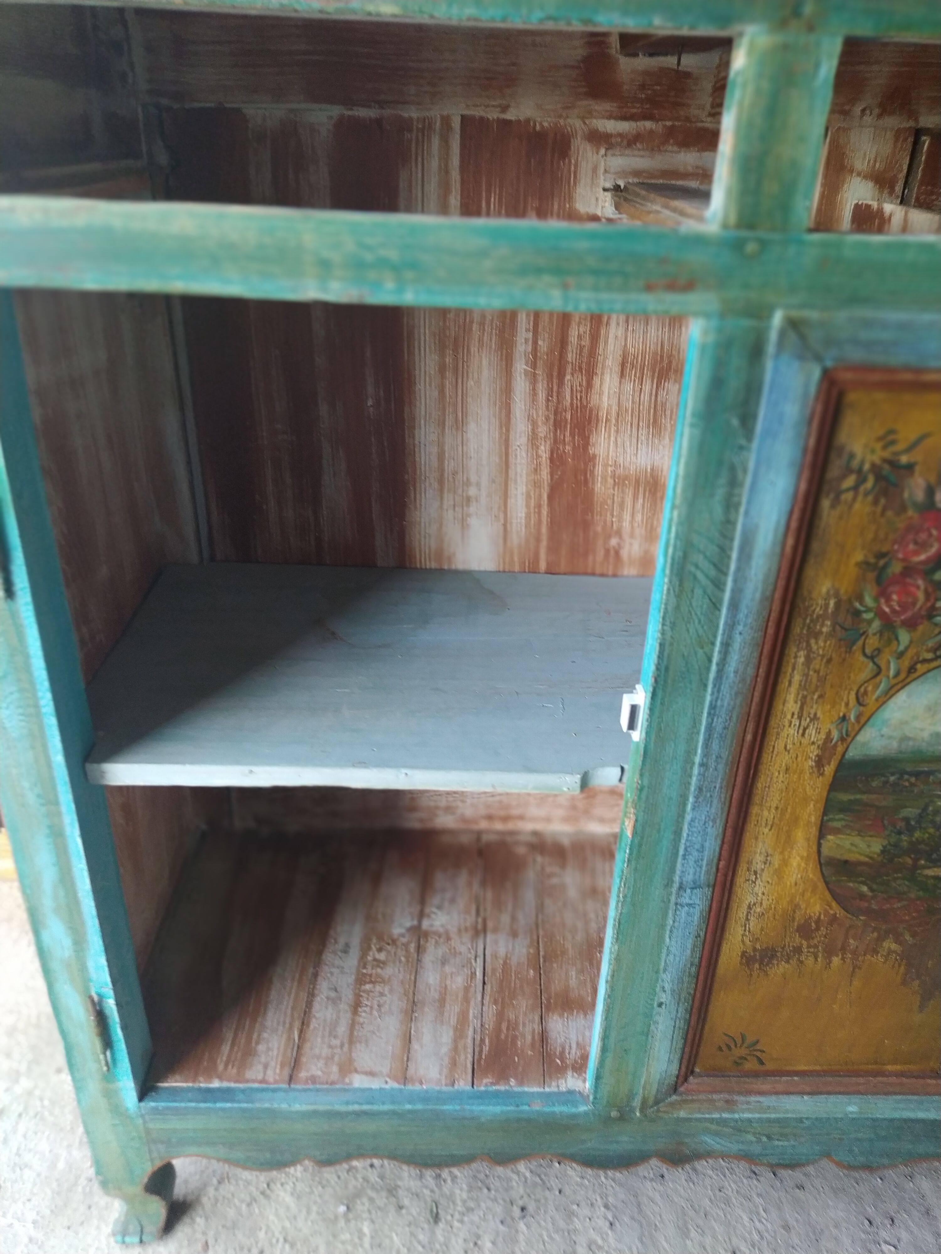 Painted row, three doors