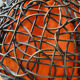 Large mushroom lamp in woven rattan