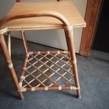 Vintage rattan wicker bedside table 1960 1970