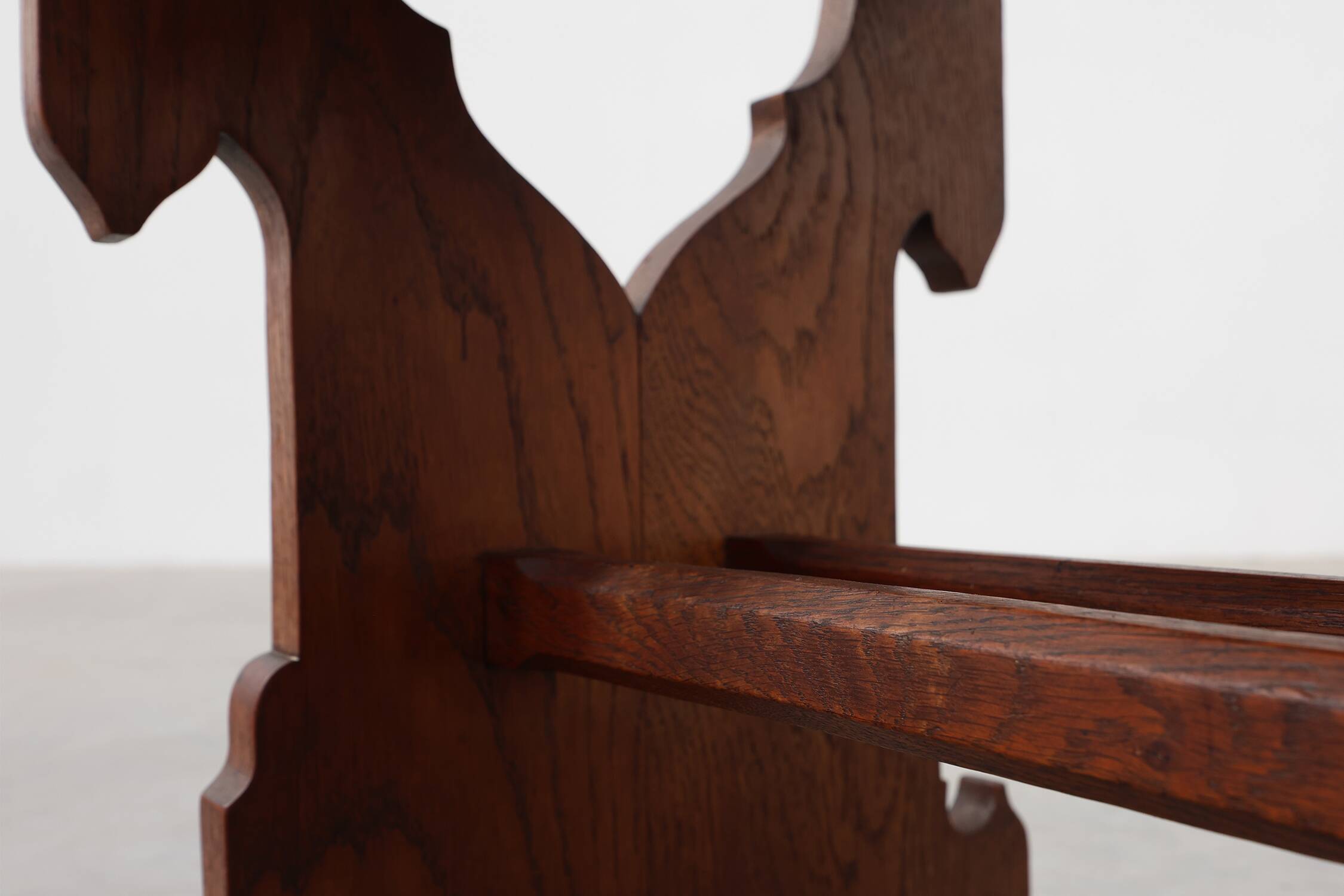 Belgian Arts & Crafts or Jugendstil Oak Stool, circa 1890
